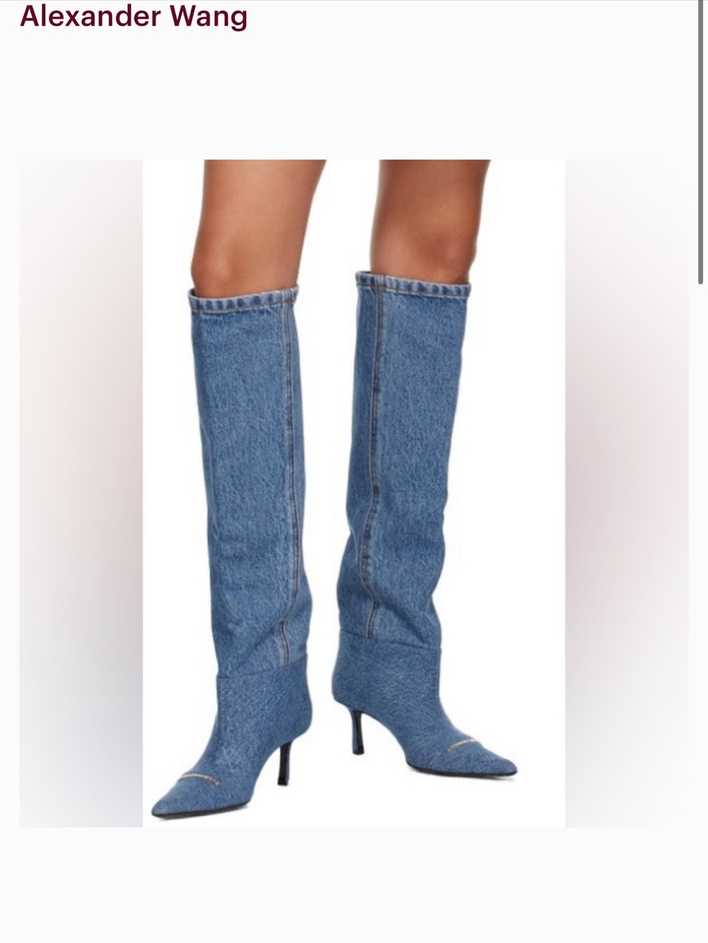 Alexander wang knee high denim boots